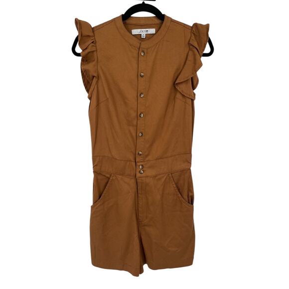 Joe's Jeans romper Emilia flutter sleeve brown size X-Small XS - Picture 2 of 7